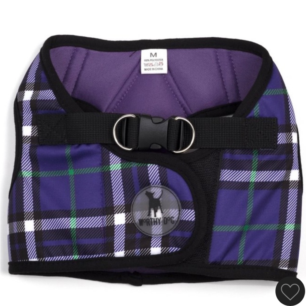 Worthy dog plaid harness